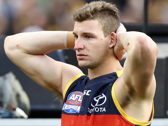 Adelaide’s Josh Jenkins after the loss to RIchmond. Picture: SARAH REED