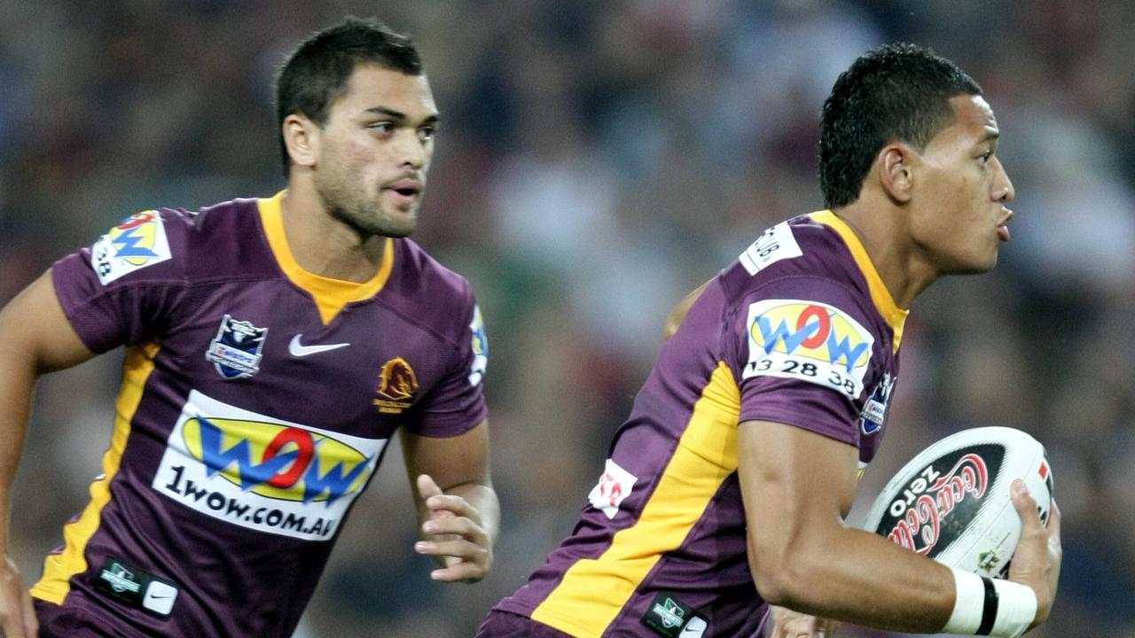 Karmichael Hunt and Israel Folau played plenty of football alongside each other in NRL and rugby union.