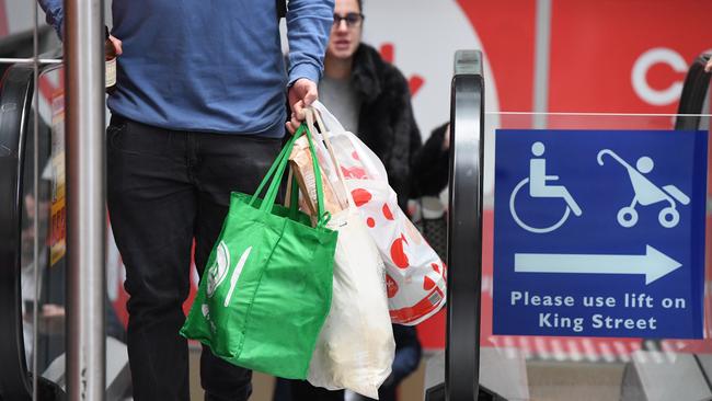 The phase-out of plastic bags has weighed on Coles. Pic: AAP