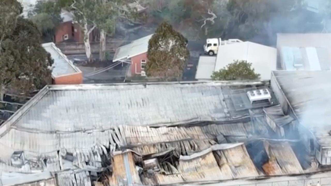 Over 100 firefighters were called to the blaze. Picture: 7NEWS