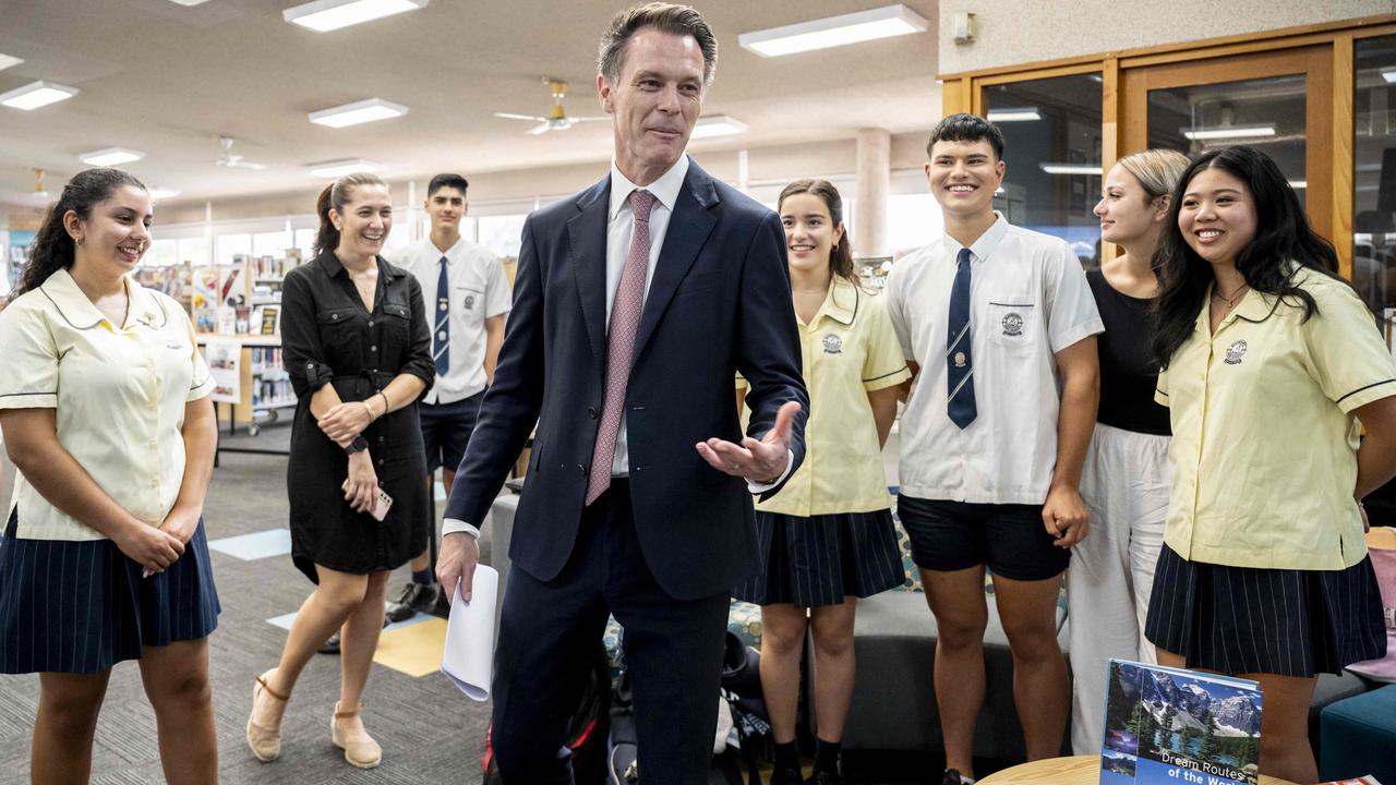 The government of Premier Chris Minns, at Blakehurst High School, has been addressing the school infrastructure issue. Picture: NCA NewsWire / Monique Harmer