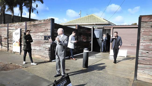 The former Hells Angels clubrooms in Adelaide are auctioned off earlier this year. Picture: AAP