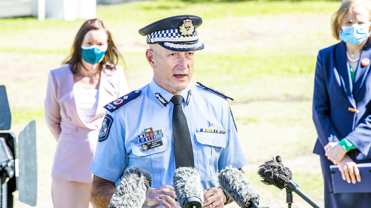 Then-Queensland Police Deputy Commissioner Steve Gollschewski providing a Covid update in 2021. Picture: Richard Walker