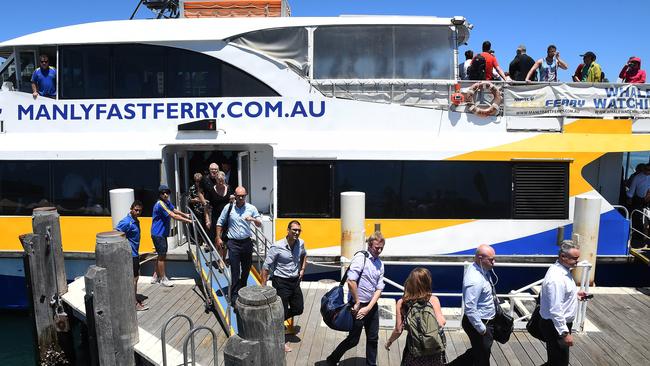 Manly Fast Ferry hit the wharf. Picture: File