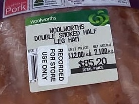 Woolies Xmas ham. Picture: Facebook