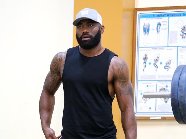 Semi Radradra during a workout at the National Fitness Centre in Fiji. Pic Nathan Edwards