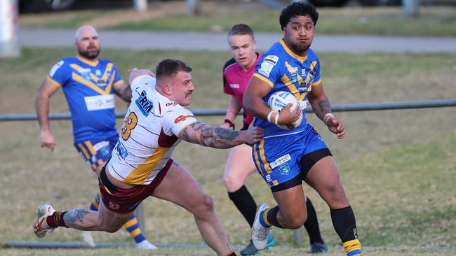 Poasa Telepe for Campbelltown City against Thirlmere Roosters. Picture: Steve Montgomery