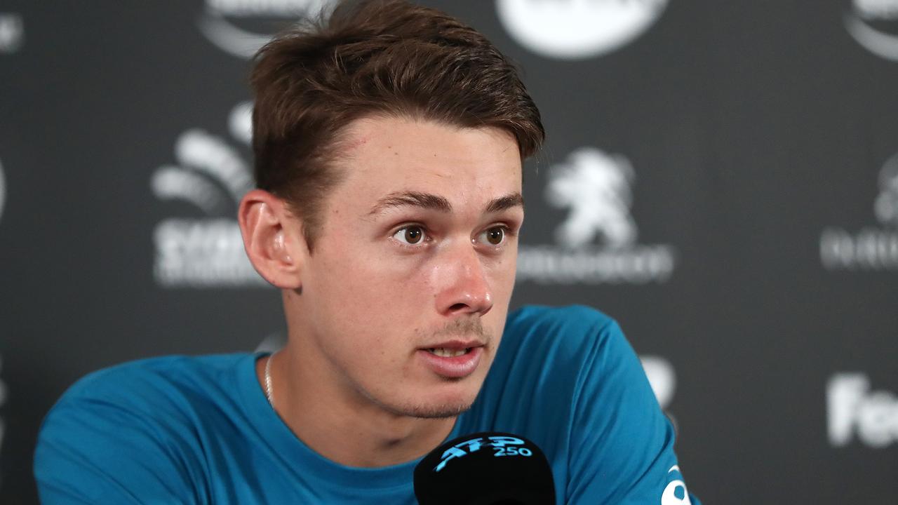 Alex de Minaur made the final of the Sydney International. That might not be a good thing in the long run. (Photo by Mark Metcalfe/Getty Images)