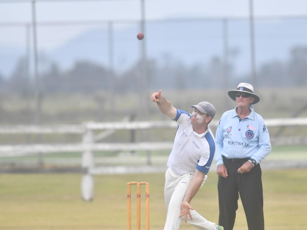 Tim Bultitude gives the ball some flight for Tucabia Copmanhurst at Ulmarra Showground