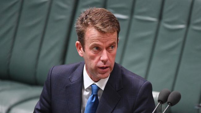 Minister for Social Services Dan Tehan after introducing the Drug Testing Trial Bill for welfare recipients in the House of Representatives at Parliament House in Canberra, Wednesday, February 28, 2018. (AAP Image/Mick Tsikas) NO ARCHIVING