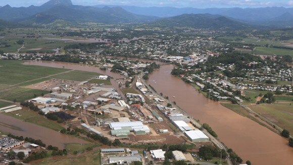 The industrial area in South Murwillumbah was inundated with water after Cyclone Debbie dropped a deluge in the Tweed River catchment in 2017.