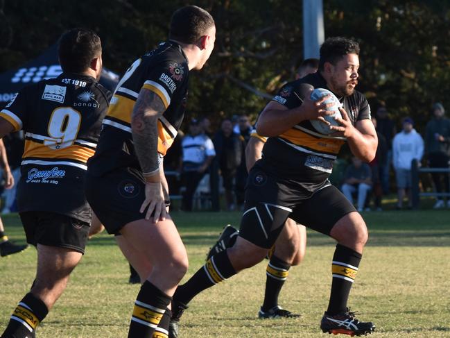 Evanda Moale takes a run. Picture: Sean Teuma/NewsLocal. Souths Juniors round eight