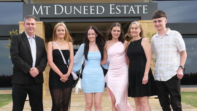 Bannockburn p-12 College year 12 graduation at Mt Duneed estateClayton Powell , Sarah Powell , Ava Powell , Allison Powell , Suzi Powell and Liam Powell Picture: Mark Wilson