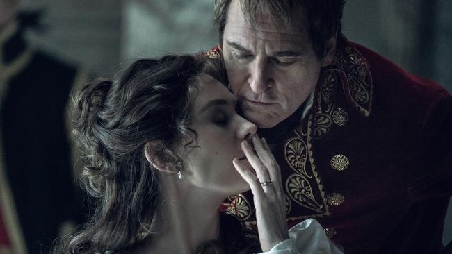 Joaquin Phoenix and Vanessa Kirby in a scene from the movie Napoleon.