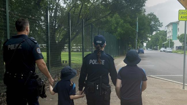 NT Police are warning motorists to drive carefully around school zones as kids start the 2024 school year. Picture: PFES