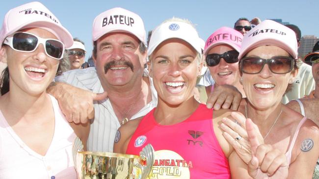 Hayley Bateup at the finish of the Coolangatta Gold in 2006.