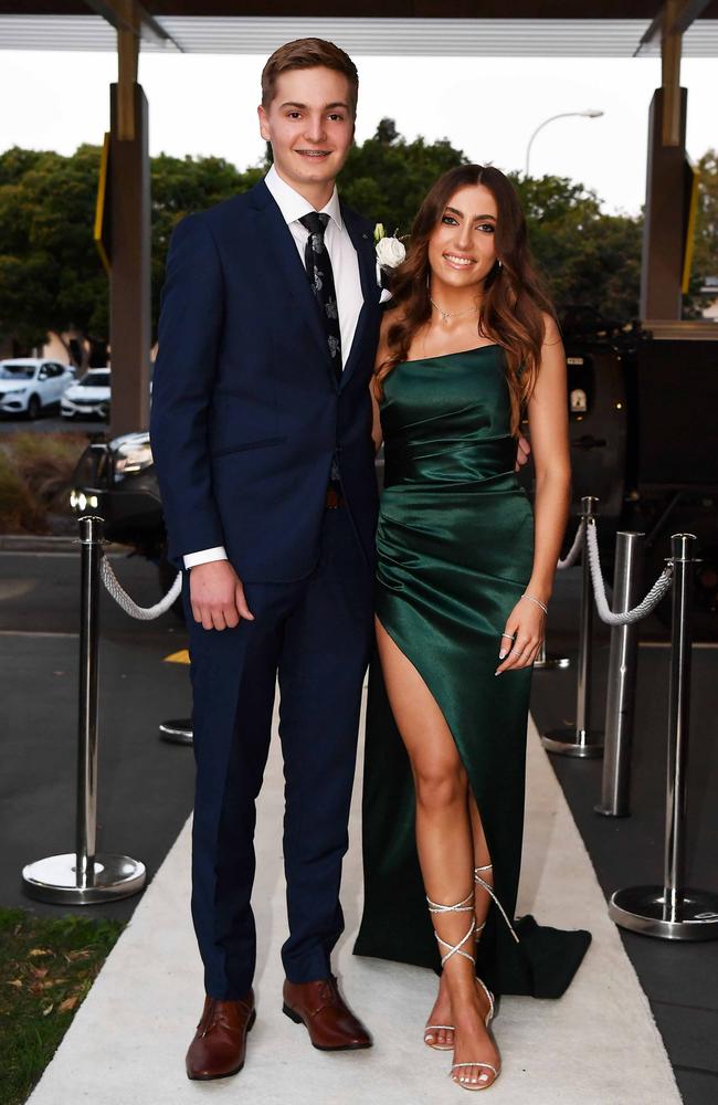 Caiden Brown and Hayley Tyson at year 12 formal, Nambour Christian College. Picture: Patrick Woods.