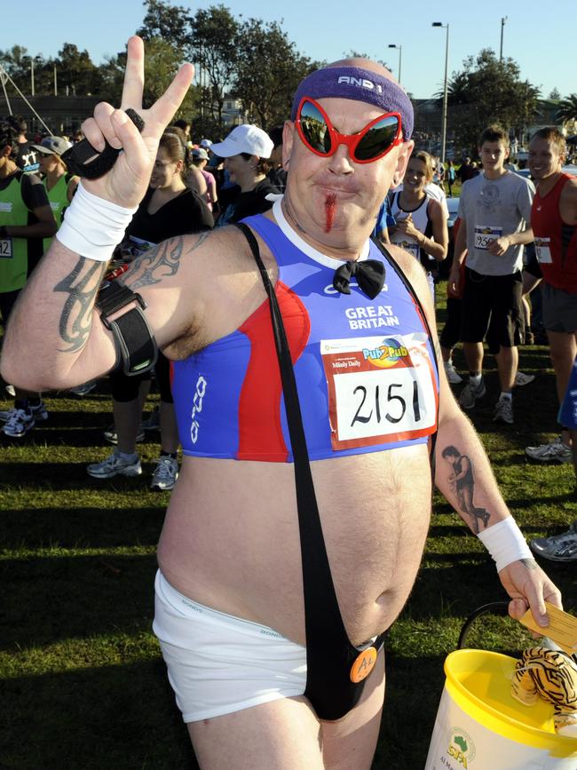 “Al Mankini" raising money for Suicide Prevention Australia in 2010. Picture: Simon Cocksedge