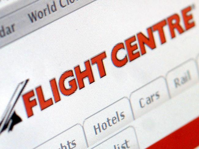 The Flight Centre logo is displayed on the company website in Sydney Oct 25, 2006 : PicJack/Atley /Bloomberg /News - companies travel online