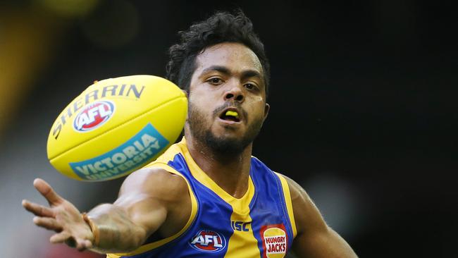 AFL Round 2. Western Bulldogs v West Coast Eagles at Etihad Stadium. West Coast's Willie Rioli  third quarter action  . Pic: Michael Klein