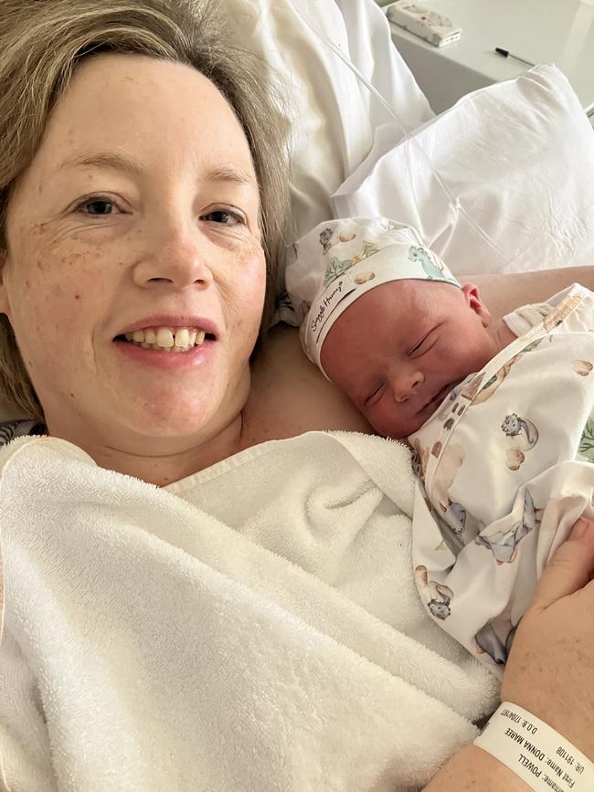 Lloyd Fancis Powell born November 2024 with mum Donna Powell. Deliver for Tassie Mums campaign. Picture: Donna Powell