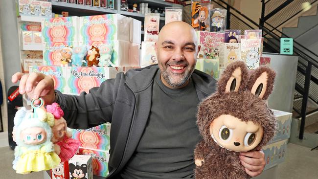 George Kozma at Waves HQ, the online site selling the Pop Mart cult favourites Labubu Dolls. Picture: Tim Hunter.