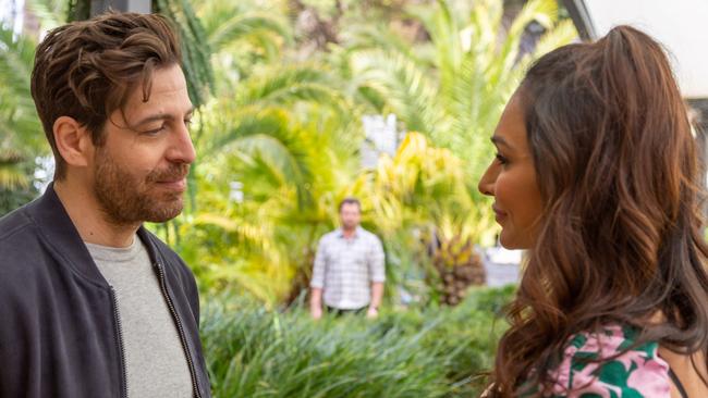 Don Hany with Sharon Johal on Neighbours. Picture: Supplied/10