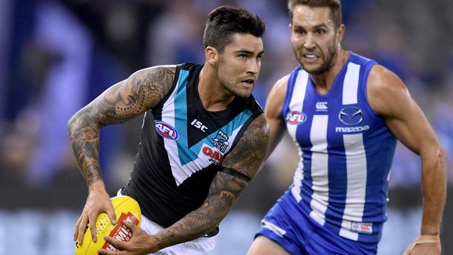 POWER OUTAGE: Port Adelaide star Chad Wingard has taken ownership of his poor form. Picture: AAP.