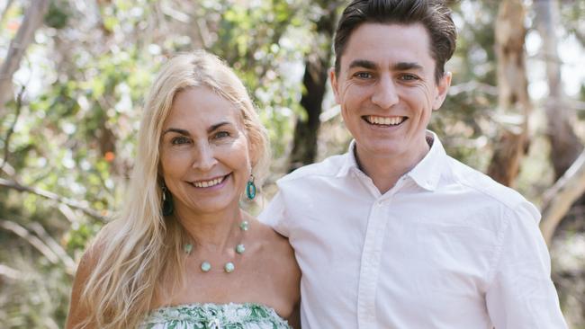 Hayden with his mum who is an aromatherapist and shareholder of the company. Picture: Supplied