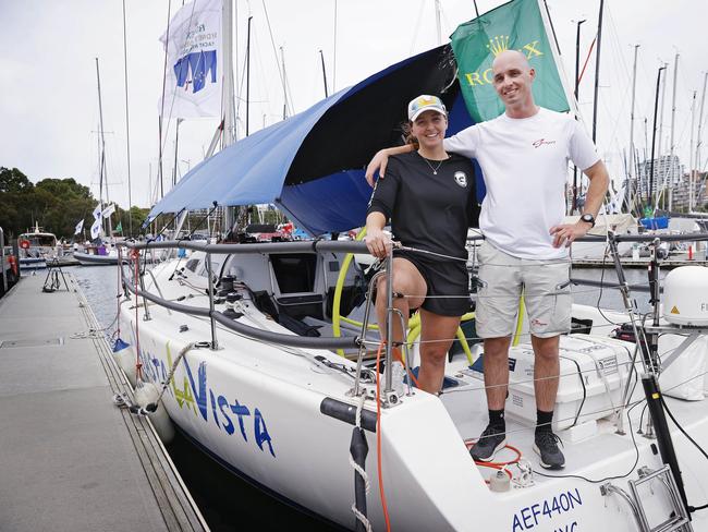 WEEKEND TELEGRAPHS -  22/12/22  MUST CHECK WITH PIC EDITOR JEFF DARMANIN BEFORE PUBLISHING  -Siblings Jess and Tom Grimes pictured at the CYC today before they embark on this years Sydney to Hobart yacht race. Picture: Sam Ruttyn