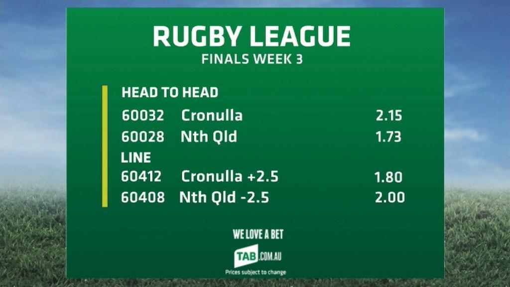 NRL TAB Market Updates Finals Week 3 Cronulla V North QLD | news.com.au ...