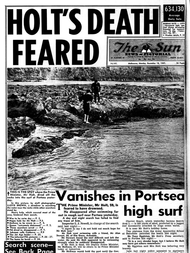 Front page of 'The Sun' newspaper on December 18, 1967.