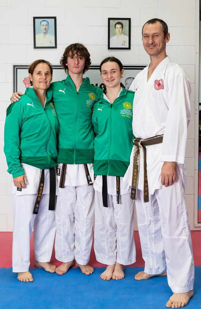 Sunshine Coast karate talents Sandra, Steven, Sam and Martin Phillips. Picture: Matt Craven.