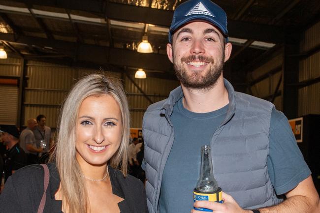 Charlotte Evans and Sam Davis at the QME Mackay 2022 Opening Party in conjunction with Queensland Resources Council sponsored by Hastings Deering. Picture: Michaela Harlow