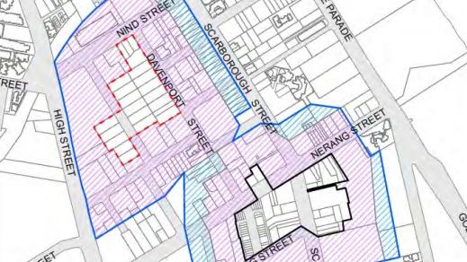 The two live precincts — Davenport Street is the new section.