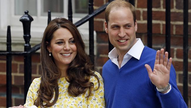 Britain's Prince William and Kate, Duchess of Cambridge and their newborn baby princess, pose for the media as they leave St. Mary's Hospital's exclusive Lindo Wing, London, Saturday, May 2, 2015. Kate, the Duchess of Cambridge, gave birth to a baby girl on Saturday morning. (AP Photo/Kirsty Wigglesworth)