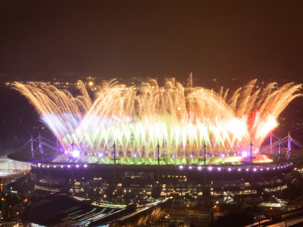 PARIS, FRANCE - SEPTEMBER 08: Fireworks explode at Stade de France during the closing ceremony of Paris 2024 Summer Paralympic Games on September 08, 2024 in Paris, France. (Photo by Antoine Flament/Getty Images for IPC)