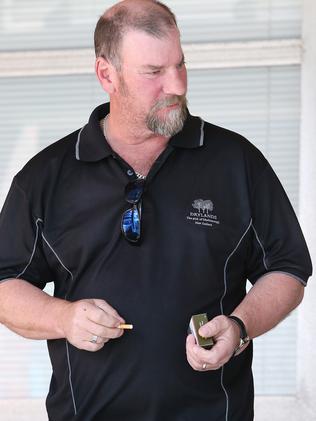 Phillip Lucas, the father of Alistair Lucas, leaving the Burnie court yesterday.