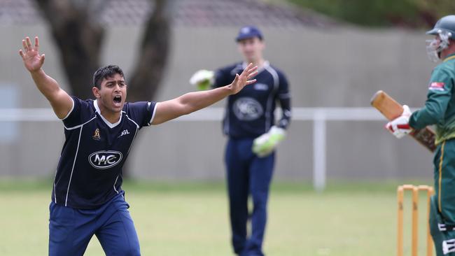 John Chandran appeals for a wicket against Thomson Picture: Mike Dugdale