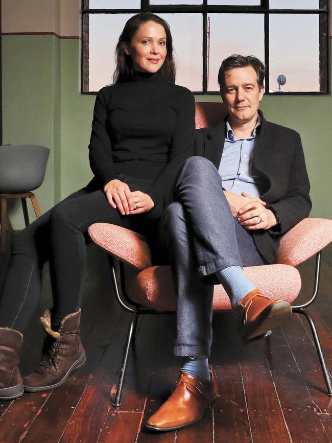 Culture AMP co-founders and husband and wife duo Didier Elzinga and Greta Bradman in their Richmond offices. Aaron Francis/The Australian