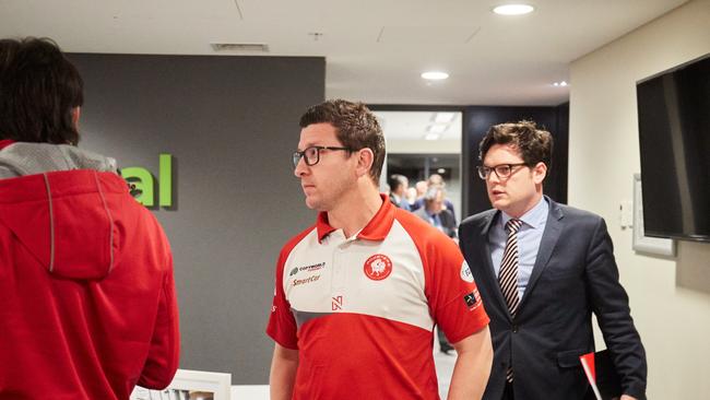 North Adelaide coach Josh Carr at Adelaide Oval, after the tribunal ruled in favour of North Adelaide Football Club proceeding to the Grand Final. Picture: Matt Loxton