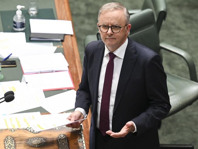 CANBERRA, Australia, NewsWire Photos. May 16, 2024: Prime Minister Anthony Albanese during Question Time at Parliament House in Canberra. Picture: NCA NewsWire / Martin Ollman