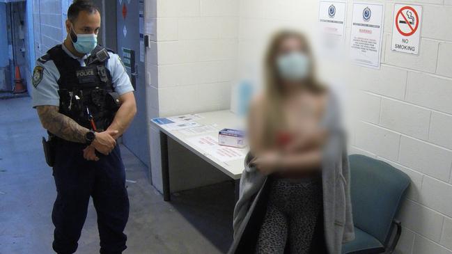 Donya El-Ahmad was taken to Bankstown police station after being arrested at French Ave, Bankstown. Picture: NSW Police