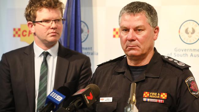 CFS Chief Officer Greg Nettleton addressed media about the major concerns in South Australia. Picture: AAP Image/Dean Martin