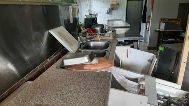 The Happy Valley Sport and Social Club’s kitchen was severely damaged in the crash. Picture: Onkaparinga Council