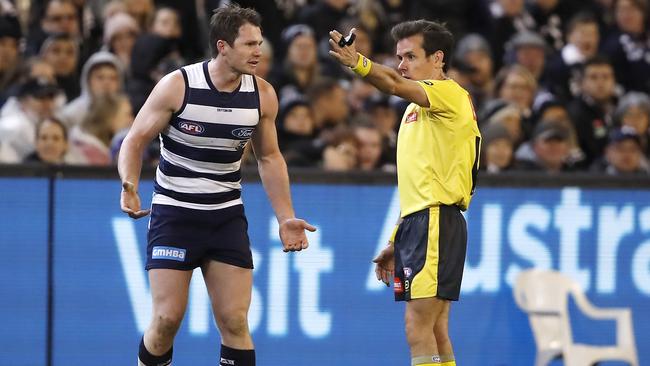 Will the umpires reward Patrick Dangerfield? Picture: Getty Images