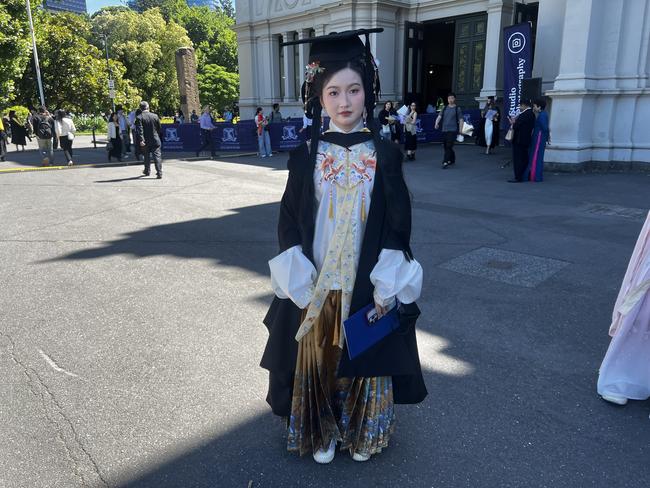 Yuying Chen (Master of Information Technology) at the University of Melbourne graduations held at the Royal Exhibition Building on Friday, December 13, 2024. Picture: Jack Colantuono