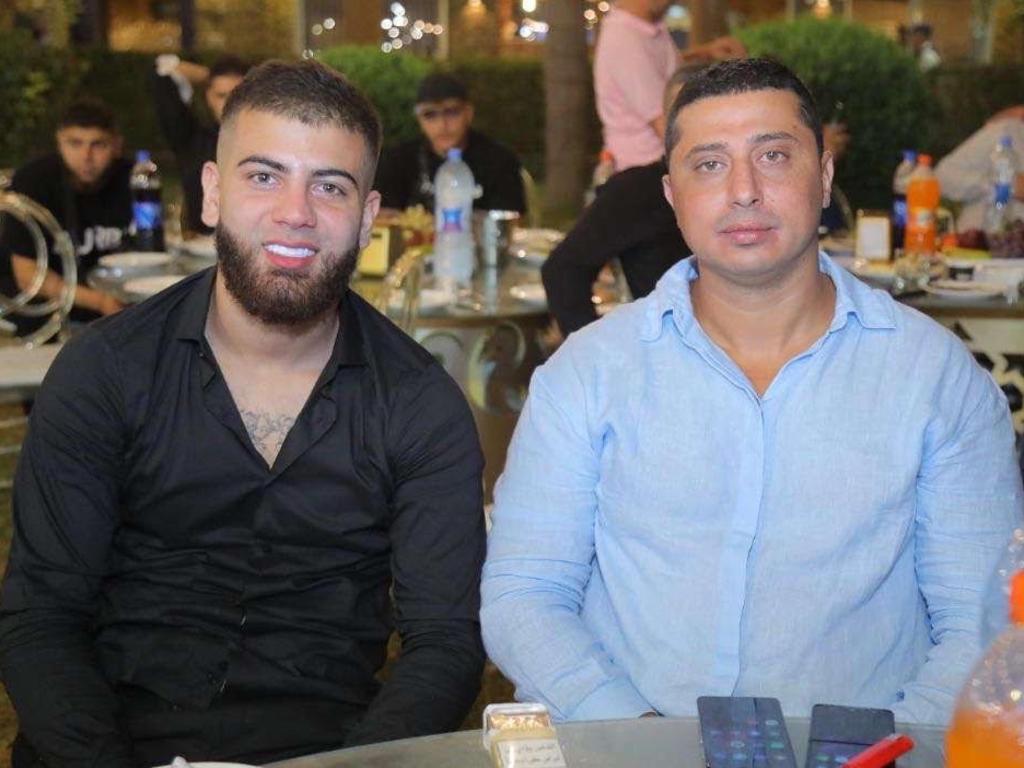 Bilal Haouchar (right) dining with Mohamad Arnaout in Lebanon before his arrest.