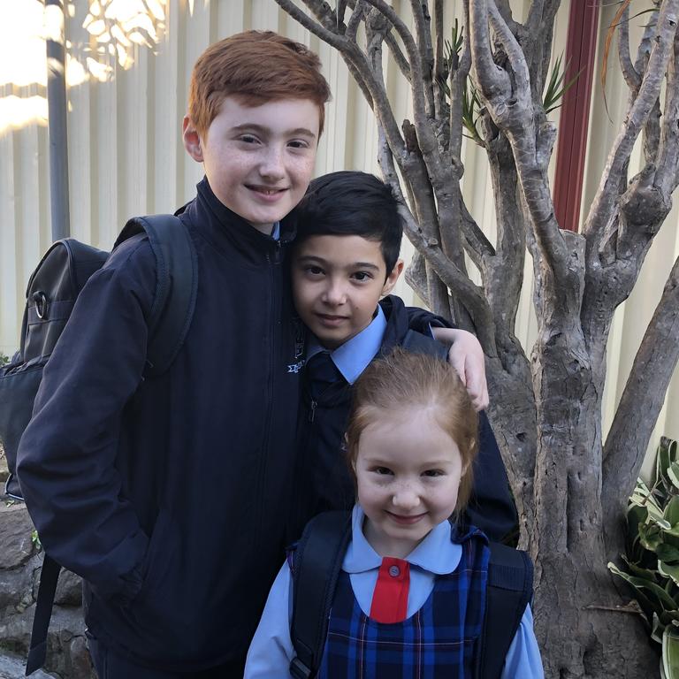 Claire Haiek’s kids Samuel, 12, Charlie, 10, and Olivia, 5, have all been affected by lockdown but Olivia has felt it the most. Picture: Supplied.