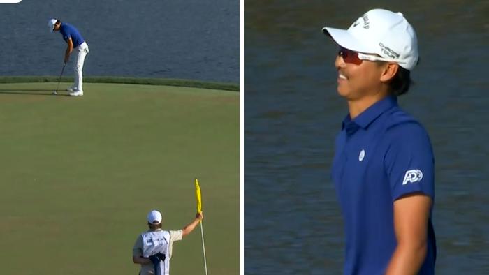Min Woo Lee drained an insane putt at the Players Championship. Picture: Supplied